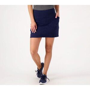 Fit 4 All by Carrie Wightman Waist Stablized Pocket Skort Womens XXS Navy NEW